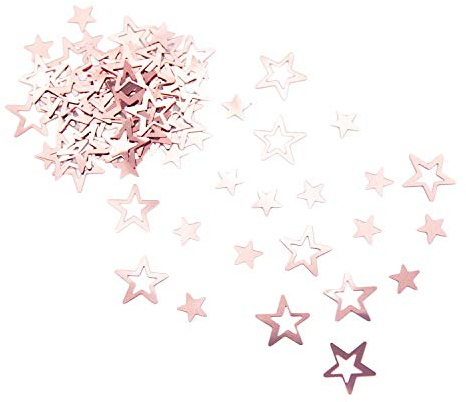 Oblique Unique® Konfetti Sterne Tisch Deko mit Spiegeleffekt für Hochzeit Geburtstag Party Jubiläum Weihnachten Dekoration Basteln über 300 STK. Schwarz Gold Silber Roségold - wählbar (Roségold)