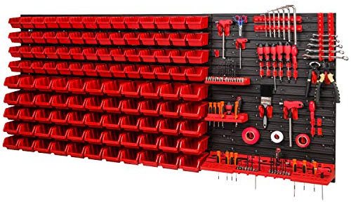 Lagersystem 780x17288mm Stapelboxen Wandregal Sichtlagerkästen Schüttenregal Lagersystem 111 Boxen
