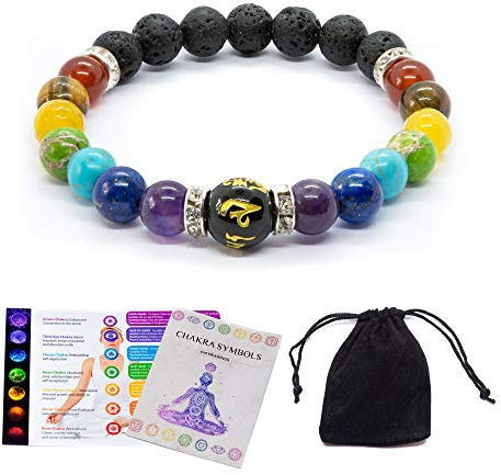 WICCSTAR Doppio Chakra Bracciale Yoga Reiki. Energia Guarigione Equilibrio Bracciale Gioielli