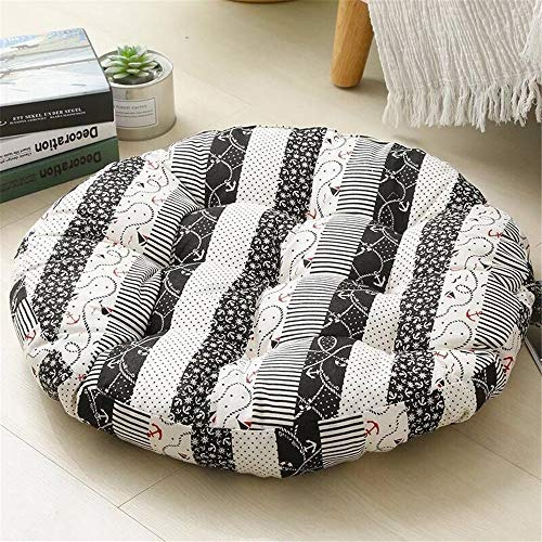 Morbuy Stuhlkissen Rund Einfarbig Sitzkissen, Atmungsaktiv Leinenimitat Tatami Mat Komfortable Stühle Bodenkissen Sitzauflagen für Outdoor Garten Office Sessel (50cm,Anker)