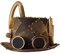 COSDREAMER Unisex Steampunk Zylinder Halloween Kostüm Hut mit Brille Braun 58cm