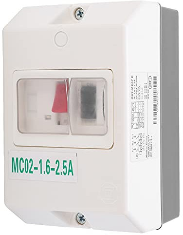 Fafeicy MC02‑1.6‑2.5A 50/60Hz Motorschutzschalter, IP55 ABS Wasserdichter 220V/380V Leistungsschalter, für Industrie, Elektrogeräte und unvollständiger Lastumwandlung