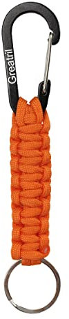 GREATRIL Schlüsselanhänger Karabiner Orange - Paracord Karabinerhaken Schlüsselanhänger Kurz für Arbeit Autoschlüssel Flasche Camping Wandern Kinder/Jungen/Mädchen/Herren/Frauen
