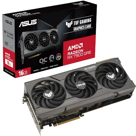 ASUS TUF Gaming Radeon RX 7900 GRE OC Edition 16GB GDDR6 Gaming Grafikkarte (AMD Radeon RX7900 GRE, PCIe 4.0, 1x HDMI 2.1, 3X DisplayPort 2.1, GPU Tweak III, TUF-RX7900GRE-O16G-GAMING)