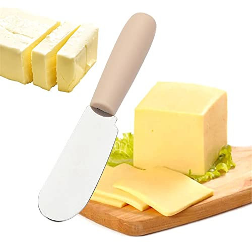 YXSH Butter Knife Mini Stainless Steel Spatula Scraper Spreader Breakfast Sandwich Cheese Slicer Spreader Butter Spreader With Plastic Handle for Restaurants Bars -2pcs