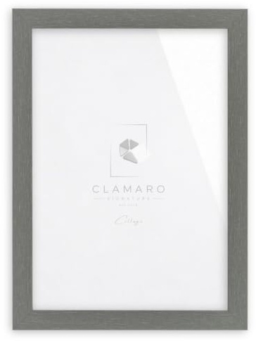CLAMARO Bilderrahmen Collage, MDF Holz, Stahlgrau, 45 x 55 cm, Acrylglas | Handgefertigt in Deutschland, Profilbreite 30 mm, inkl. Rückwand und Zackenaufhänger, für Hoch- und Querformat, eckig