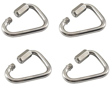 (4 Pieces) M6 Triangle Quick Link 304 Stainless Steel Locking Delta Chain Link