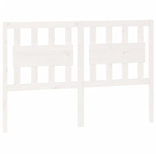 vidaXL Kopfteil Betthaupt Bettkopfteil für Bett Bettrahmen Bettgestell Massivholzbett Holzbett Schlafzimmer Weiß 145,5x4x100cm Massivholz Kiefer