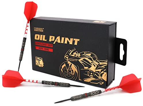 CUESOUL LENKERGRIFF 22 g Stahlspitze 90% Tungsten Dart-Set mit Ölfarbe und vereinheitlichendem ROST T19 Flight