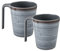 Melamin Camping Tassen - 2 Stück jeweils 400ml - grau-braun Trinkbecher Kaffeetasse Kaffeebecher Tasse - Henkeltasse