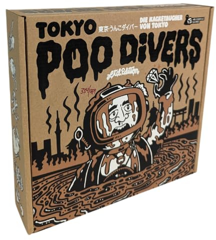 Heldbergs Games Tokyo Poo Divers - EIN Push Your Luck Spiel für 2-4 Kacketaucher ab 12 Jahren. Spielspaß für Jung und Alt