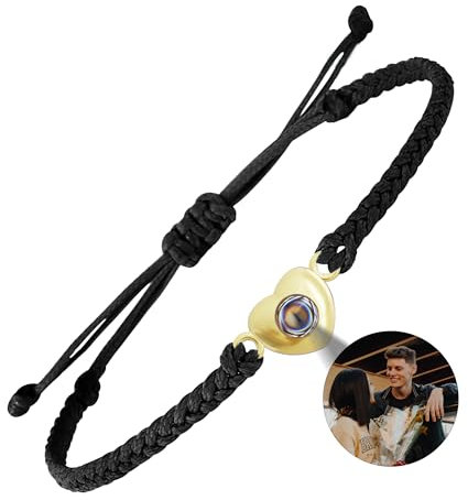 EMIRISTIC Personalisiertes Foto-Armband mit Bild im Inneren – individuelles Bild-Armband, Valentinstag, Geburtstag, für jeden Anlass, Geschenk, freie Größe, kein Edelstein, Free Size, Edelstein, Ohne