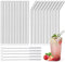 Clear Glass Straws - 10 Straight & 10 Bent Reusable Eco-Friendly Straws with 2 Cleaning Brushes for Boba Tea, Smoothies & Milkshakes