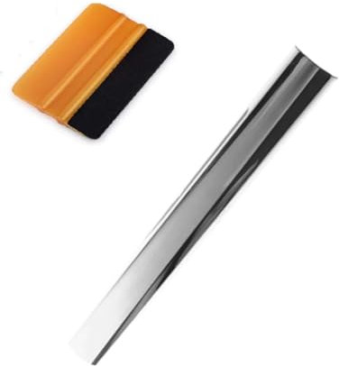 Kit Parasol Film Reflectante Cromo Negro 150X20cm con escobilla de Goma Blanda Bronze/Chrome