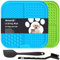 MateeyLife Alfombrilla de Lamer para Perros 20x20cm - Tapete Antideslizante para Perro y Gato, Ideal para Queso, Mantequilla de Maní y Más - Reduce la Ansiedad y Mejora la Alimentación (Azul y Verde)