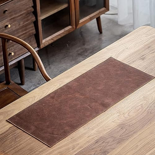 Tischläufer Tischläufer aus Leder Heimbüro im Freien, wasserdichte Weihnachtstischdeckendekoration, Hitzebeständige, rutschfeste, Lange, breite Tischdecke, Braun (50x35cm)