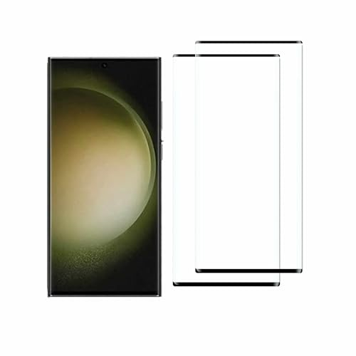【2 Piezas】Cristal templado Protector de Pantalla Compatible con Samsung Galaxy S23 Ultra,3D Cobertura Completa,Dureza 9H,Antihuellas,Anti-Rayaduras