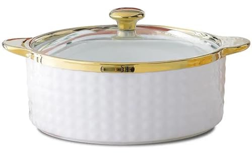 UGCER Bol à Soupe en céramique avec Couvercle et louche, soupière de Service en Porcelaine pour Restaurant, décoration de Cuisine à Domicile, Vaisselle à Dessert,A
