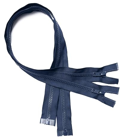 KGS Teilbare Reißverschlüsse | 5mm Reißverschluss Kunststoff für Jacken | 2 Stück pro Packung (Mitternachtsblau, 70 CM)
