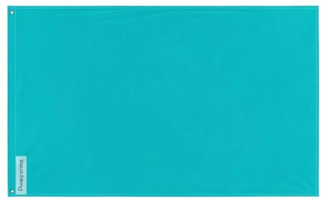 Pixelforma - Bandera azul turquesa en varios tamaños, 100% poliéster con doble dobladillo 60 x 90 cm 5. 1 ojal cada esquina