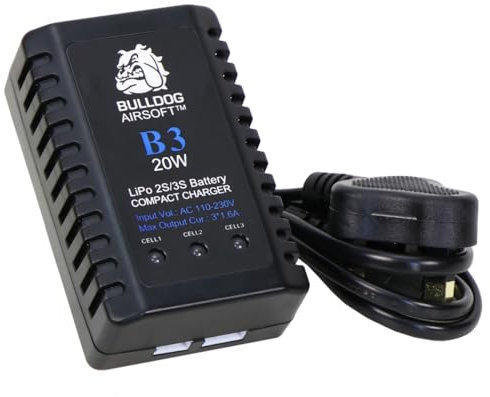 Bulldog B3 LiPo Battery Charger 2-3S Batteries Pack (7.4V,11.1V) Balance Fast Charger (110-240V)