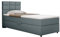 PANDA MÖBEL Boxspringbett Reve, 90x200 Polsterbett mit Bettkast und Topper - hellblau