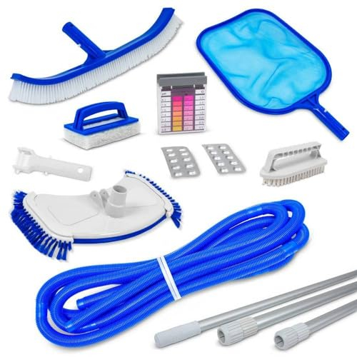 SAXONICA Bodensauger Set SUPER 7-TLG. I Teleskopstange I pH Cl Pooltester