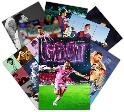 GTOTd Messi Poster 8 Stück 42 x 29cm (16.5 x 11.4) Fußballstar Merch Party Ungerahmte Version HD Leinwanddruck Poster für Wohnzimmer Schlafzimmer Club Wand Kunst Dekor