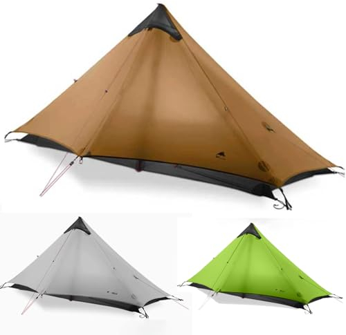 ROOMEDAL 3F UL Gear Lanshan Ultraleichtes Zelt, wasserdicht, professionelles Wanderzelt, 1 Personenzelte für Camping, 4 Jahreszeiten, Rucksackreisen, Zelt (Khaki-1 Personen, 4 Jahreszeiten)