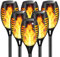 FVTLED 6 Stück Solarlampen Für Außen Garten,12 LED Gartendeko für Draußen leuchtet automatisch ein/aus mit Lichtsensor,Gartenfackeln Solarbeleuchtung mit Realistischer Flammeneffekt, wasserdicht IP65