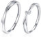 2 Stück Ring Damen Silber 925 Verstellbare Zirkonia Ring Silber Minimalistisch Eheringe Verlobungsring Trauringe Fingerring Schmuck,Silber Ring,Ringe