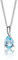 MIORE-Collana Donna con Topazio Blu Naturale. Ciondolo Oro Bianco 9KT 375-Catena Cm. 45 in Oro Argento 925 - Gioiello Anallergico.