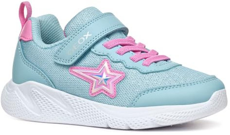 Geox J SPRINTYE Girl A Basket, Sky/Fuchsia, 28 EU