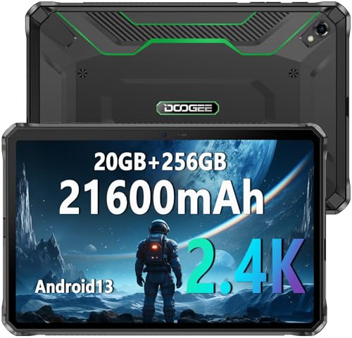 DOOGEE R20 Rugged Tablet 10.4 Pollici 2.4K Schermo, 21600mAh Batteria 20GB+256GB (TF 2TB) Helio G99 Octa Core Tablet in Offerta, 50MP+16MP Fotocamera Android 13 Tablet, OTG/5G WIFI/GPS