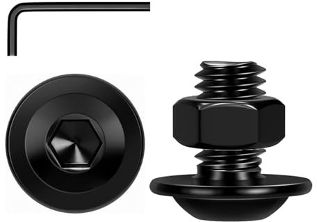 ORTAVA 20 Stück M5 x 12 mm Schrauben, Linsenkopfschraube Innensechskant und Muttern Sortiment Set, Edelstahl A2 V2A Vollgewinde Schwarzes Oxid mit Sechskantschlüssel