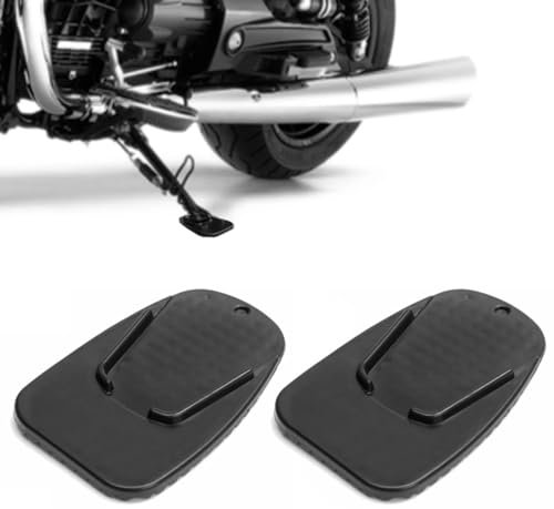 Motocicleta Soporte Pie Moto Pata de Cabra Lateral, Lateral para Motocicleta Soporte Ensanchamiento, Aluminio Universal Expansión de Soporte de Motocicleta, 9x6 cm, negro