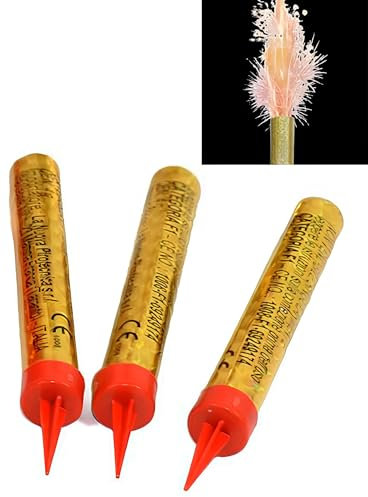 Candeline MAGIC FLAMBE 3 Candele Magiche effetto fontana 10CM Dorate