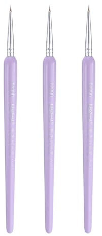 QUARKZMAN 3Pcs Pinceles de Detalle 5mm Puntas de Nylon Pincel de Pintura en Miniatura para Acuarela, Óleo, Pintura Acrílica (00000#), Morado