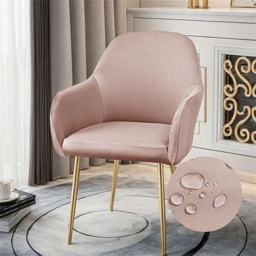 Highdi Wasserdicht Stuhlhussen mit Armlehne, Weicher Stretch-Stuhlbezug, Hussen für Esszimmerstühle Sesselbezug Waschbar Universal für Esszimmer Hotel Bankett Deko (Hellrosa,2er Set)