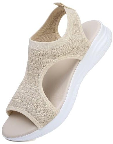 VTASQ Sandalias Ortopédicas Mujer Verano de Punto y Malla - Cómodas y Transpirables para Deportes con Suela Suave