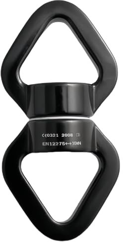 Kletter-Drehgelenk, 30 kN, 360 Grad drehbar, Seil, Drehgelenk, versiegelte Lager, Wirbel für Klettern, Hängematte, Schaukel