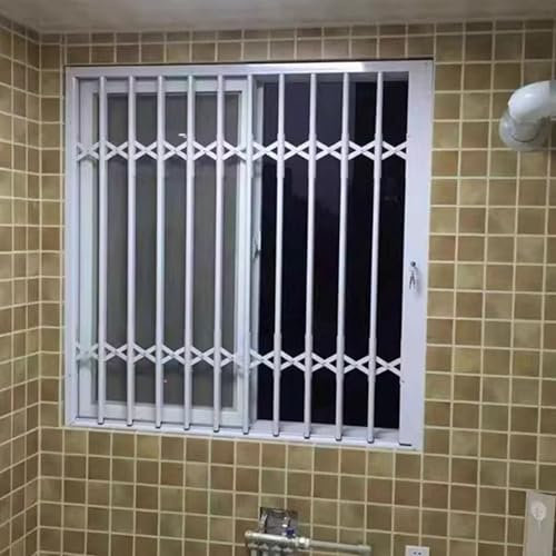 Retractable Window Security Grille, Foldable Burglary Protection Bars for Child Safety and Burglar-proof Home Security