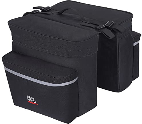 KEMIMOTO Fahrrad Gepäckträgertasche, 28L Große Kapazität, Wasserabweisende Fahrradtasche, Satteltasche für ebike MTB Rennrad, mit Reflektorstreifen und Tragegriff