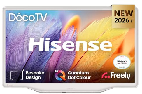 Hisense 32 32S5QTUK Deco TV - Quantum Dot Colour, Dolby Atmos with Freely, Disney +, YouTube, Netflix