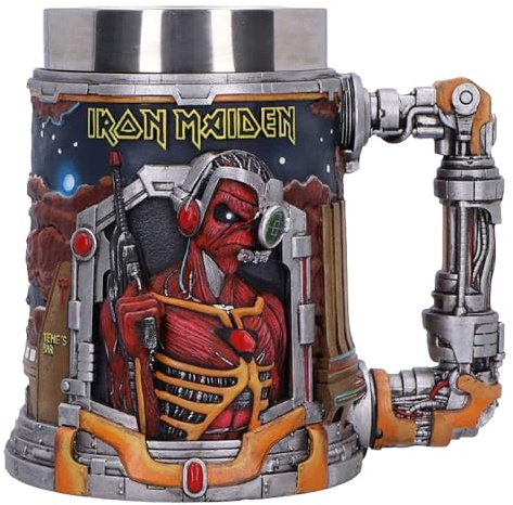 Nemesis Now Iron Maiden Somewhere In Time Tankard 15.5cm - Officially Licensed Heavy Metal Beer Stein with Eddie, 3D Sculpted Sci-Fi Design, For Fans