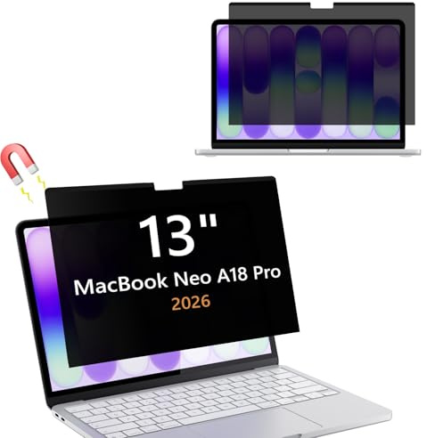 Hinnwer Magnético Filtro de Privacidad para MacBook Neo 13 Pulgadas 2026 (A18 Pro Chip), Anti Luz Azul, Antirreflectante, Extraíble Filtros de Pantalla para Ordenador portáti para MacBook Neo A18 Pro