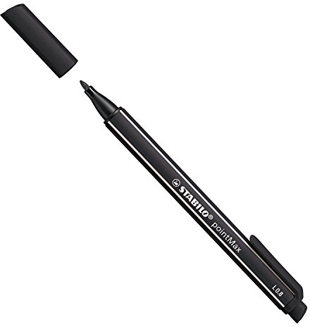 Stabilo PointMax Nylon Tip Fineliner - 0.8mm - Single Pen - Black - 488/46