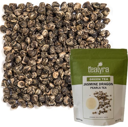 Tealyra - Imperial Jasmine Dragon Pearls - Loose Leaf Green Tea - Jasmine Green Tea with Pleasant Aroma and Tonic Effect - 200g (7-Ounce)