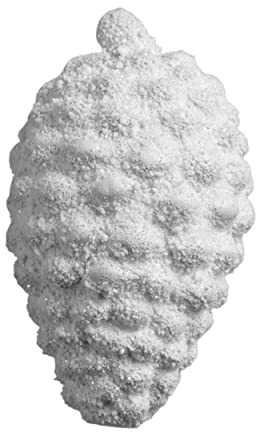 Werner Voss GmbH 4 St. Keramik Zapfen Weiß Beschneit 7x6cm Weihnachten Weihnachtsdeko Dekoration Winter Advent Deko