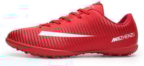 Football Boots Professional Soccer Shoes for Men Ladies and Youth Boys Girls Turf Trainers Lace Up Red
